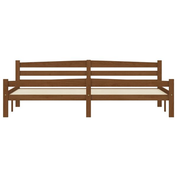 vidaXL sengestel med 2 skuffer 200x200 cm massivt fyrretræ honningbrun
