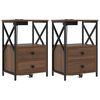 vidaXL Natskab 2 stk. Brun eg 40 x 31 x 60 cm Konstrueret tr&aelig;