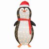 vidaXL Sne Pingvin Figur med 600 LED'er Varm hvid 78 x 178 cm Stof