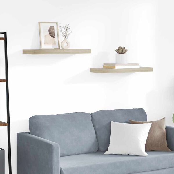 vidaXL v&aelig;ghylder 2 stk. 60x23,5x3,8 cm MDF egetr&aelig;sfarve