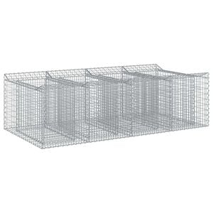 vidaXL Gabion h&oslash;jbed 2 stk. 200 x 100 x 60 cm Galvaniseret st&aring;l S&oslash;lv