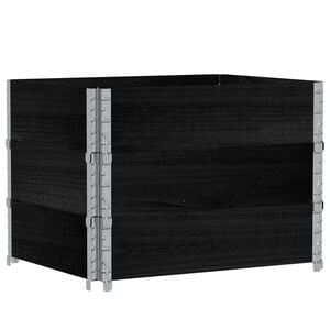 vidaXL pallerammer 3 stk. 80x60 cm massivt fyrretr&aelig; sort