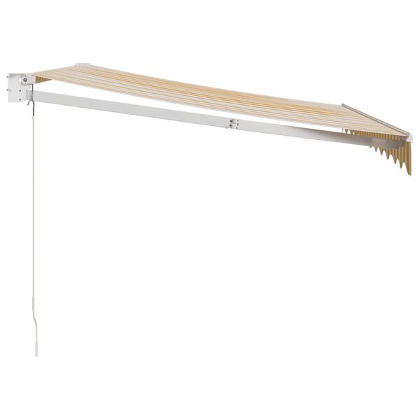 vidaXL foldemarkise manuel betjening 3,5x2,5 m stof aluminium gul hvid