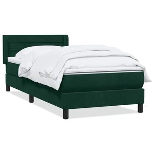 vidaXL kontinentalseng med madras m&oslash;rkegr&oslash;n 80x220 cm fl&oslash;jl