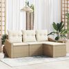 vidaXL Sofa S&aelig;t med pude 4 pcs Beige og creme polyrattan