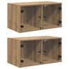 vidaXL V&aelig;ggeskabe 2 stk. 68 x 37 x 35 cm Konstrueret tr&aelig;