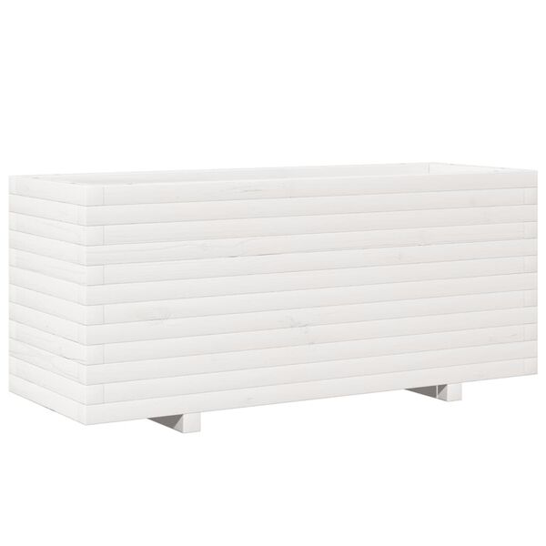 vidaXL plantekasse 110x40x49,5 cm massivt fyrretræ hvid