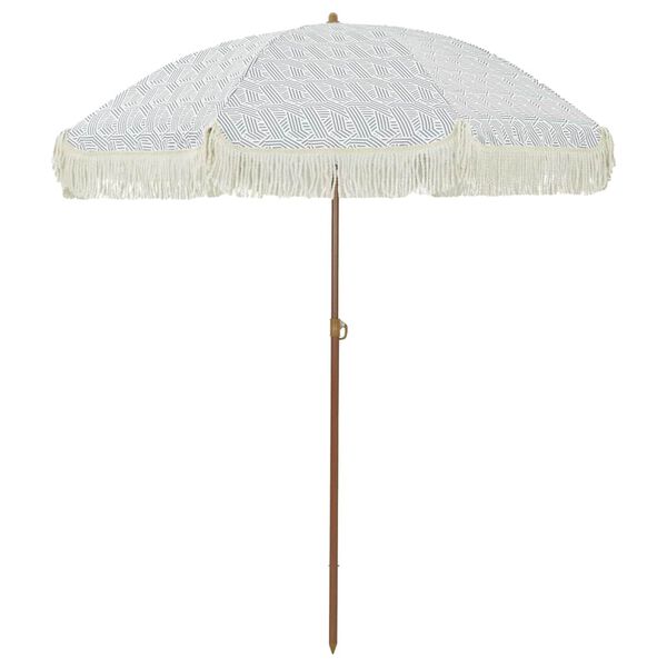 vidaXL Strand Parasol Gr&aring; og Hvid 160 x 160 x 196 cm Polyester og St&aring;l