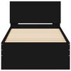 vidaXL sengeramme med sengegavl 75x190 cm konstrueret træ sort
