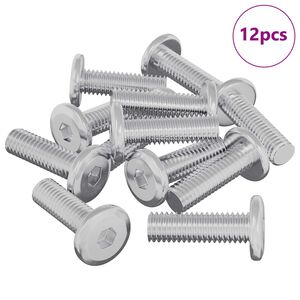 vidaXL Skrue 12 pcs S&oslash;lv 8 x 25 mm St&aring;l