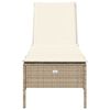 vidaXL liggestol med hynde polyrattan beige