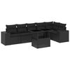 vidaXL sofas&aelig;t til haven 7 dele med hynder polyrattan sort