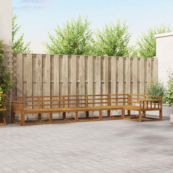 vidaXL Udend&oslash;rs sofagruppe 6 pcs Naturfarvet Massivt Akacietr&aelig;