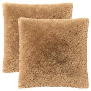 vidaXL Pude med pude HEERLEN 2 stk. Gr&aring;brun PV Fleece