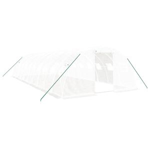 vidaXL drivhus med stålstel 40 m² 10x4x2 m hvid