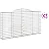 vidaXL buede gabionkurve 3 stk. 300x30x160/180 cm galvaniseret jern