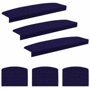 vidaXL Trinm&aring;tter 15 stk. 65 x 21 x 4 cm Bl&aring; Polyester halvrund