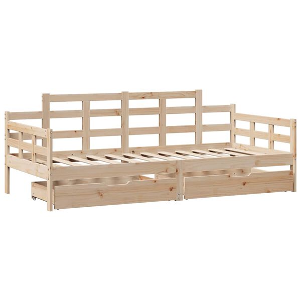 vidaXL daybed med skuffer 80x200 cm massivt fyrretr&aelig;
