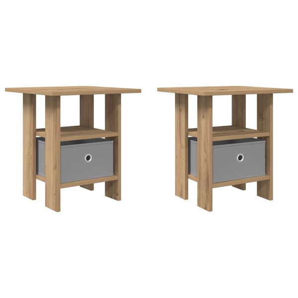 vidaXL Sengebord 2 pcs Artisan Egetr&aelig; 41 x 40 x 45 cm Konstrueret tr&aelig;