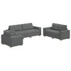 vidaXL Sofa 3 pcs M&oslash;rkegr&aring; 221 x 80 x 80 cm Linned-blandet stof