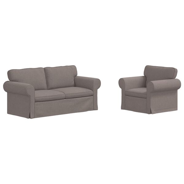 vidaXL Sofa 2 pcs Gr&aring;brun 175 x 82 x 80 cm Stof