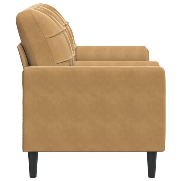 vidaXL 2-personers sofa med pyntepuder 140 cm velour brun