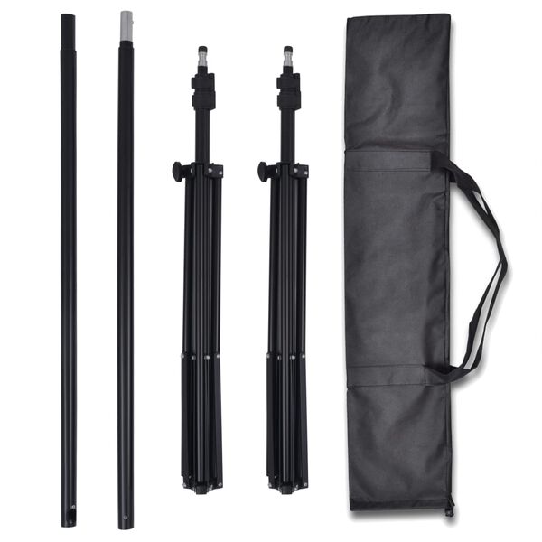 vidaXL studieudstyr 3 fotobaggrunde bomuld justerbart stel 3 x 3 m