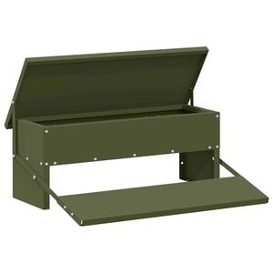 vidaXL Kylling treadle feeder Olivengr&oslash;n 48,5 x 39,5 x 19 cm 5 kg