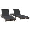 vidaXL Solstol 3 pcs Brun 197 x 70 x 82 cm polyrattan