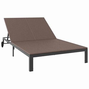 vidaXL Solseng 2-person Brun 60 x 200 x 27cm polyrattan