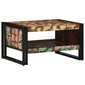 vidaXL sofabord 70x50x38 cm massivt genbrugstr&aelig; flerfarvet