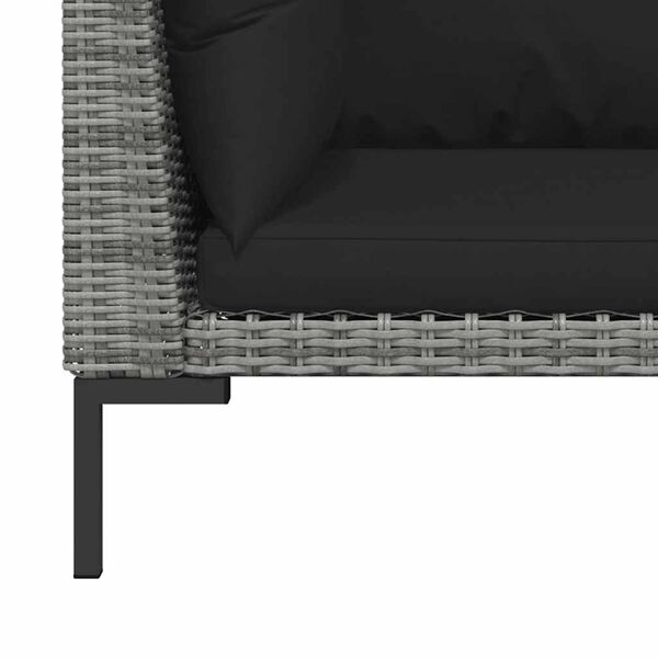 vidaXL moduler til havesofa 2 stk. med hynder halvrundt polyrattan