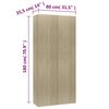 vidaXL skoskab 80x35,5x180 cm konstrueret tr&aelig; sonoma-eg