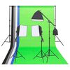 vidaXL belysningss&aelig;t til fotostudie med baggrunde og reflektor
