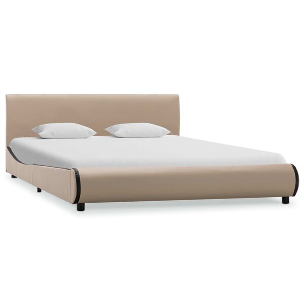 vidaXL sengestel 120 x 200 cm kunstl&aelig;der cappuccinofarvet