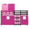 vidaXL k&oslash;jeseng med gardiner 90x200 cm massivt fyrretr&aelig; pink