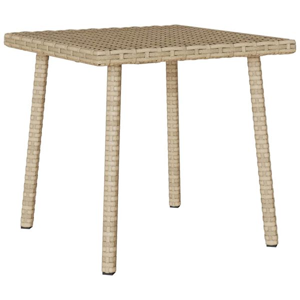 vidaXL havesofabord 40x40x37 cm firkantet polyrattan beige