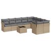 vidaXL sofas&aelig;t til haven 10 dele med hynder polyrattan beige