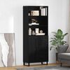 vidaXL Highboard med skuffe Sort eg 69,5 x 34 x 180 cm Konstrueret tr&aelig;