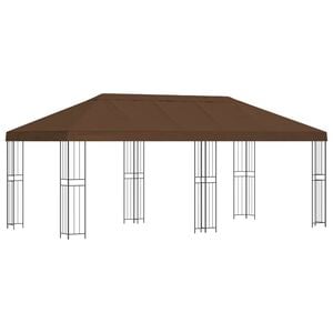 vidaXL Have Gazebo 6 x 3 m Brun Polyester og St&aring;l 190 gsm
