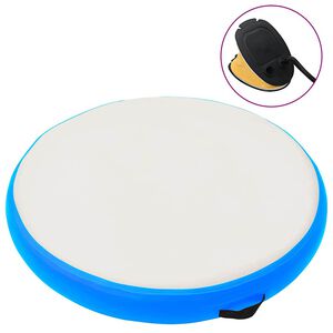 vidaXL oppustelig gymnastikm&aring;tte med pumpe 100x100x10 cm PVC bl&aring;