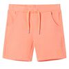 Shorts til b&oslash;rn str. 140 med sn&oslash;re neon-orange