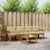 vidaXL Udend&oslash;rs sofagruppe 5 pcs Naturlig og Beige Massivt Akacietr&aelig;