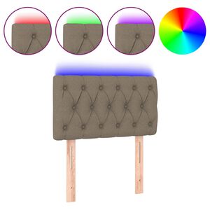 vidaXL sengegavl med LED-lys 80x7x78/88 cm stof gr&aring;brun