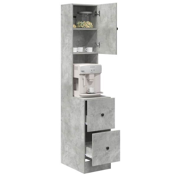 vidaXL K&oslash;kkenskab med skuffe Gr&aring; 35 x 50 x 180 cm Konstrueret tr&aelig;