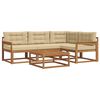 vidaXL Udend&oslash;rs sofagruppe med pude 5 pcs Naturlig og Beige