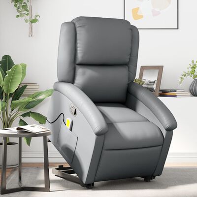 vidaXL løftestol med massagefunktion kunstlæder grå