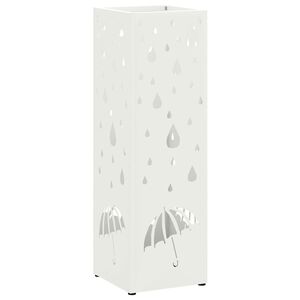 vidaXL Regn Paraply Stativ Hvid 15,5 x 15,5 x 49 cm St&aring;l