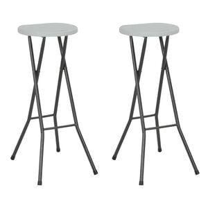 vidaXL foldbare barstole 2 stk. HDPE og st&aring;l hvid
