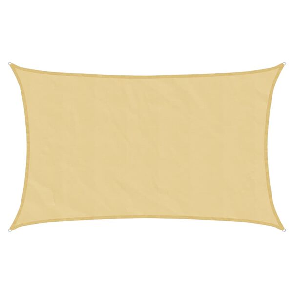 vidaXL solsejl 8x5 m 100 % polyesterstof sandfarvet